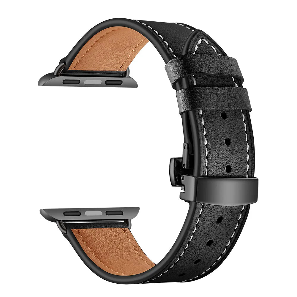 Fabric Watch Band for Apple Watch 38mm 40mm 41mm 42mm 44mm 45mm – Black Button Black