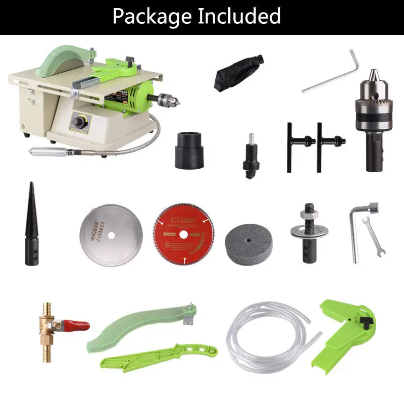 Set of accessories for multifunctional jewelry polishing and grinding bench machine
