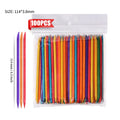 100-Piece Natural Orange Wood Nail Sticks, Double-Sided Cuticle Pushers – Chroma 114 mm