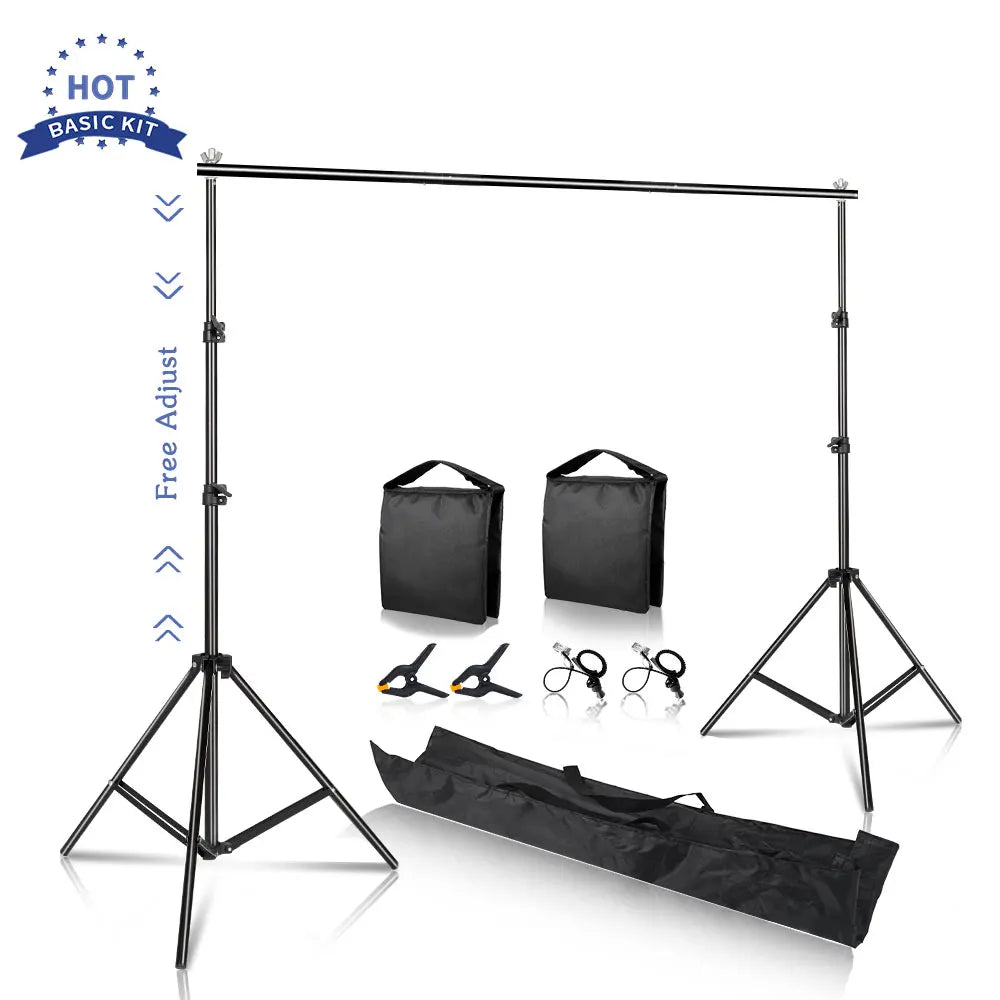 Adjustable Photography Backdrop Stand Support System, 2–3m Width – 2000x3000