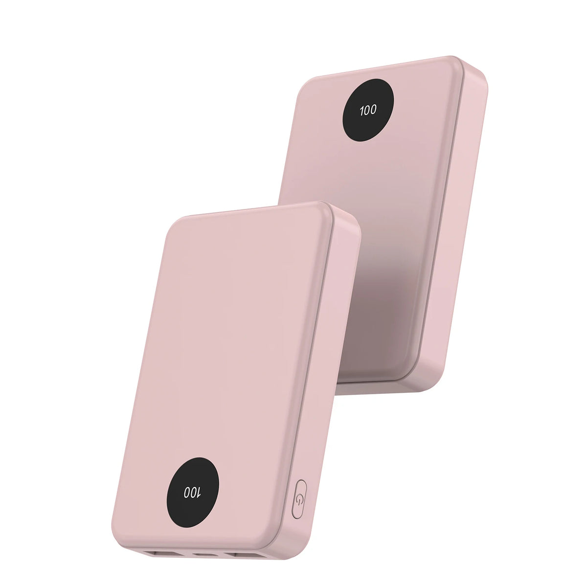 10000mAh Portable Power Bank with Digital Display and USB-C Input/Output – Pink