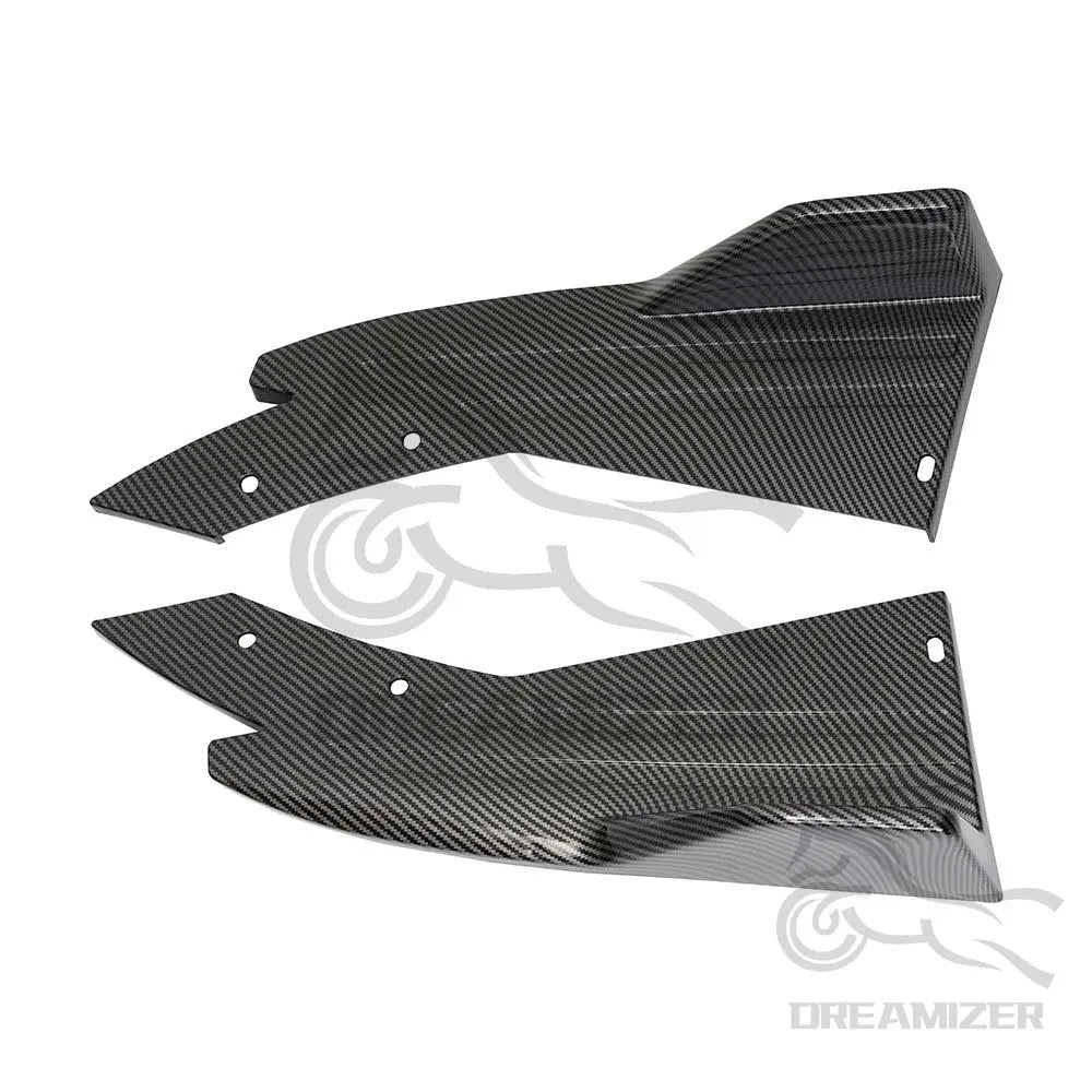 Carbon fiber style rear bumper side spoiler splitter set