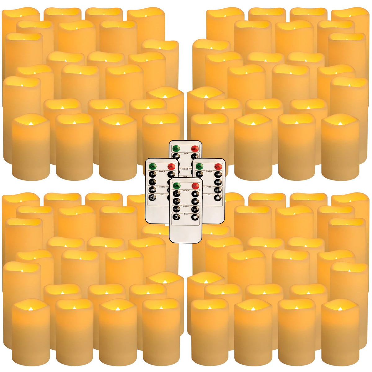 Flameless LED Tea Light Candles with Remote and Timer – 96PCS