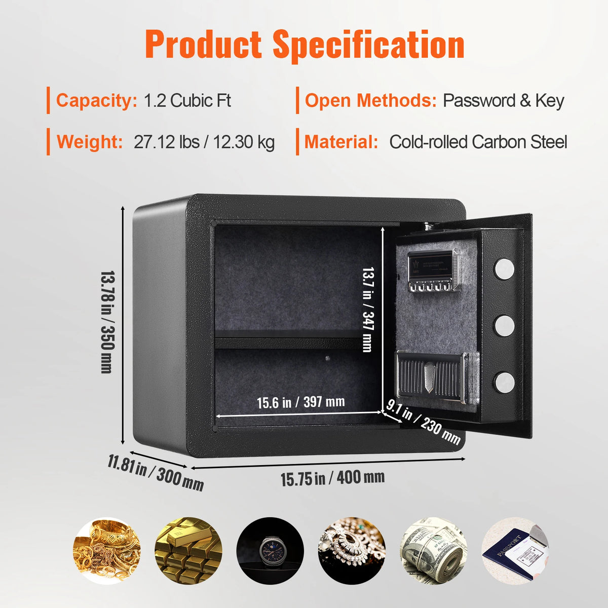 SucceBuy Electronic Digital Safe Box - 1.2 or 0.5 Cubic Feet – 1.2 Cubbic Fit