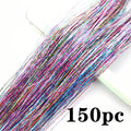 120cm Sparkle Hair Tinsel Extensions, 150 Strands Polyester Fiber – JS-qicai