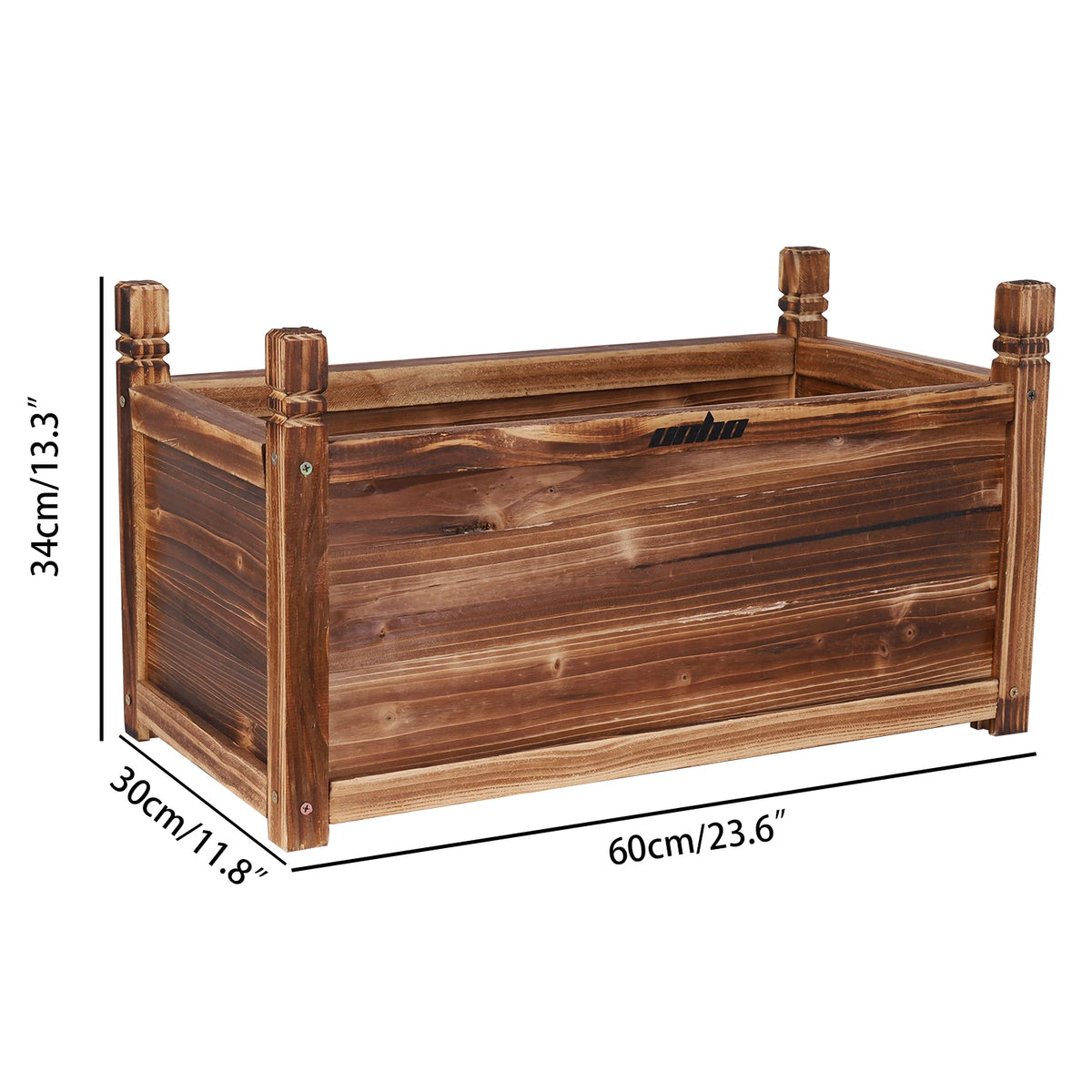 Raised Wooden Vegetable and Herb Planter Bed for Indoor or Outdoor Use – Dark Brown M