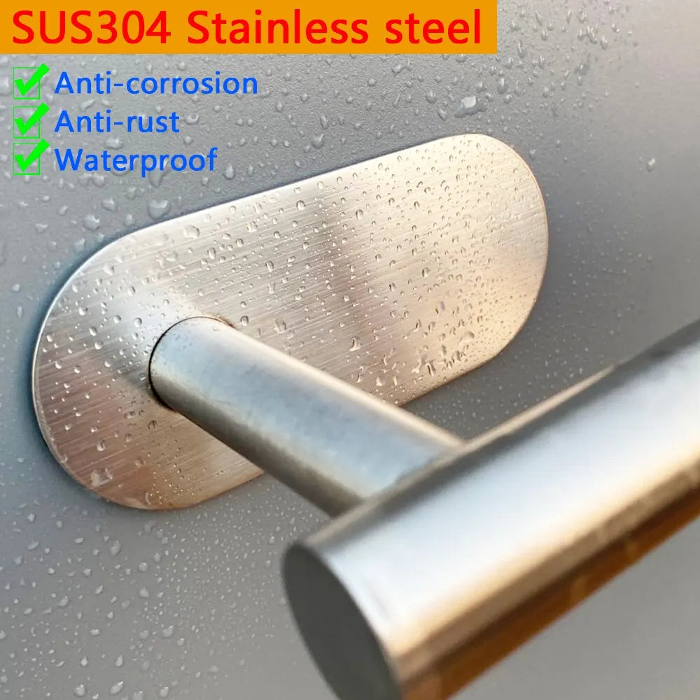 Stainless steel adhesive bathroom paper roll holder, corrosion and rust resistant