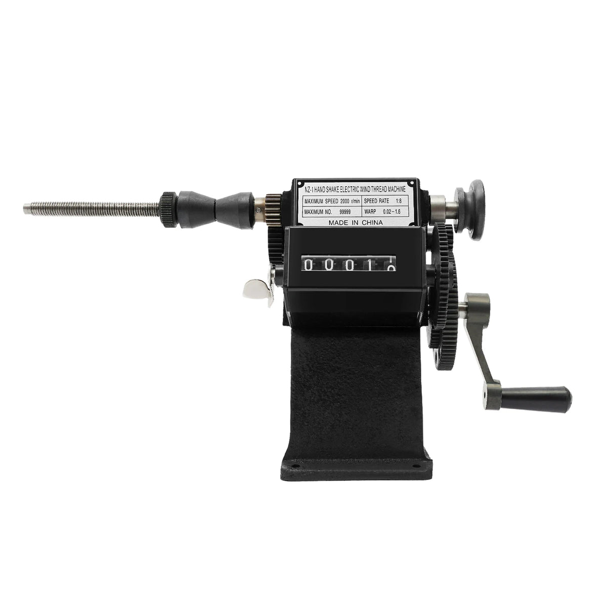 NZ-1 Hand Crank Coil Winding Machine with 0-99999 Counter – Black