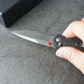 Tactical Folding Knife with M390 Stainless Steel Blade and Carbon Fiber Handle – Black