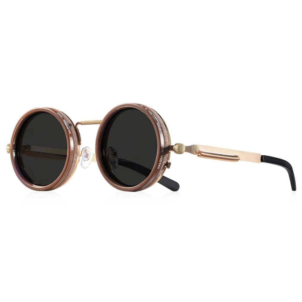 Round Adjustable ND Dimming Sunglasses with UV400 Protection – C5 Coffee