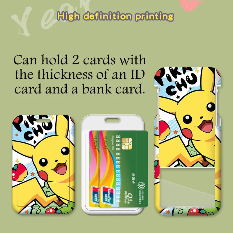Yellow vertical ID card holder showing capacity for two plastic cards