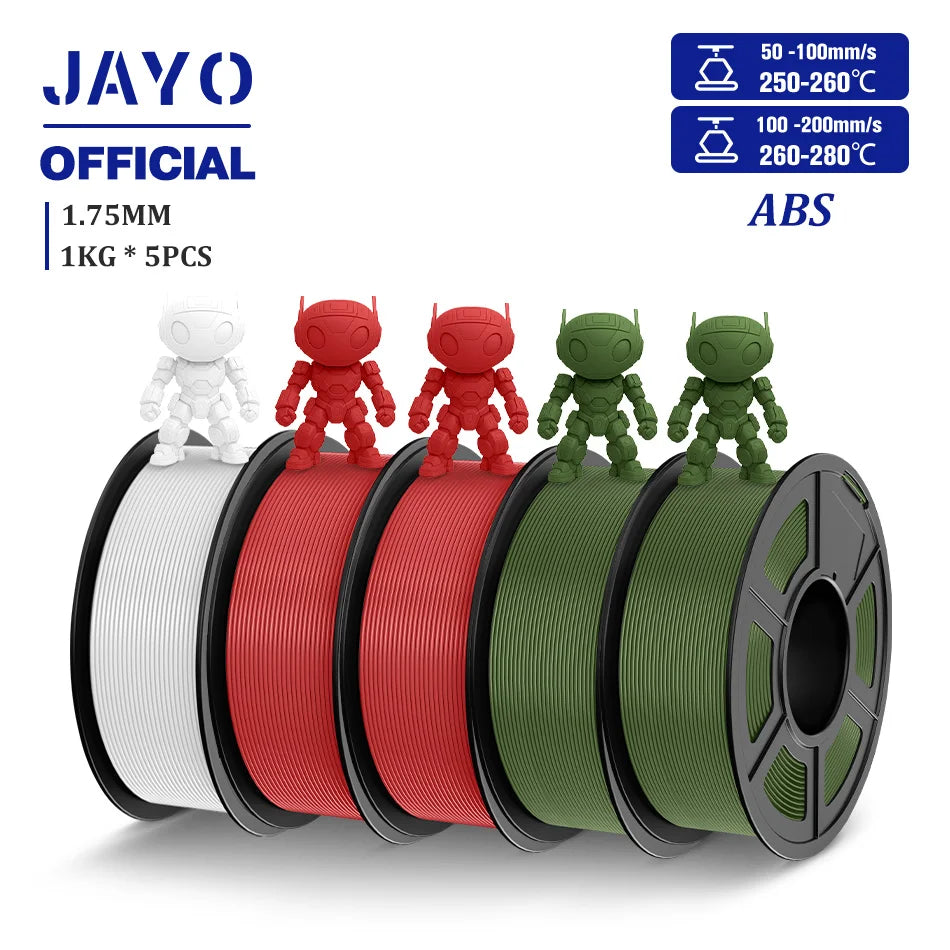 JAYO ABS 3D Printer Filament 1.75mm, 5-Roll Bundle (5kg) – ABS WT2RD2OG