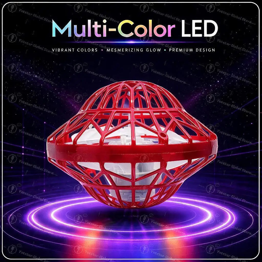 Magic Flying Suspension Ball with LED and 360° Gyro Spinner – U73 Red