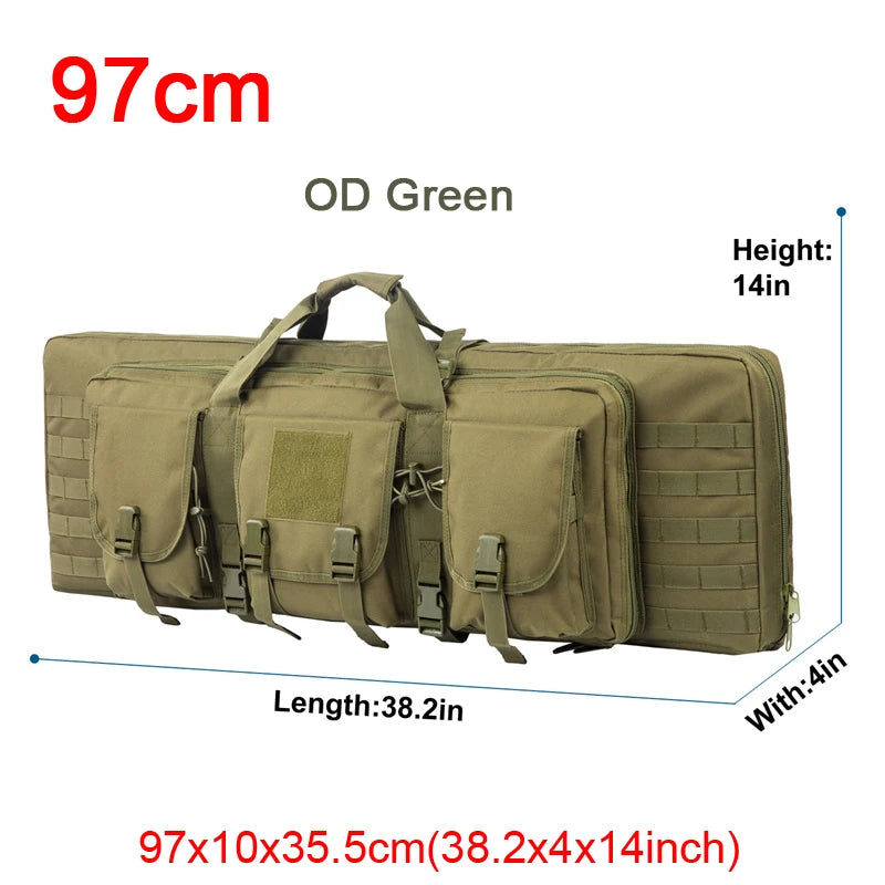 Tactical Double Rifle Case Backpack, 81–122 cm – 97cm OD Green
