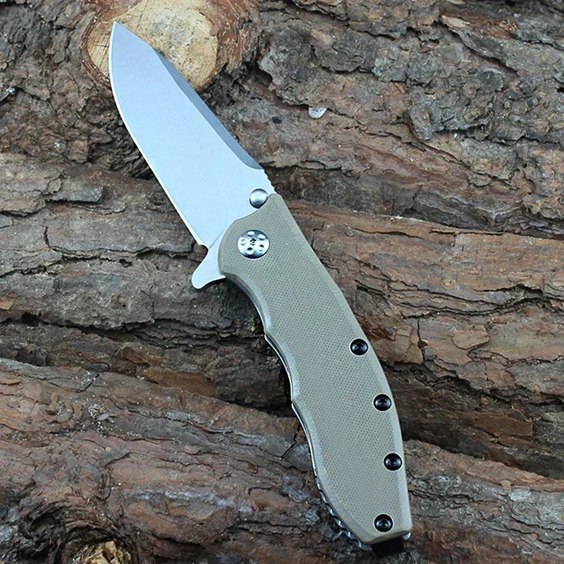 ZT 0562 Folding Pocket Knife with G10 Handle and 8.9 cm Blade – Desert