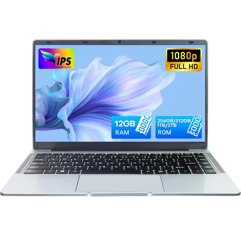 Xiaman 14.1" Ultra Slim Laptop, Intel Atom A3950, 12GB RAM, Windows 11 – Silver