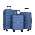 Travelhouse 3-Piece PP Hardshell Spinner Luggage Set (20/24/28 Inch) – Navy Blue