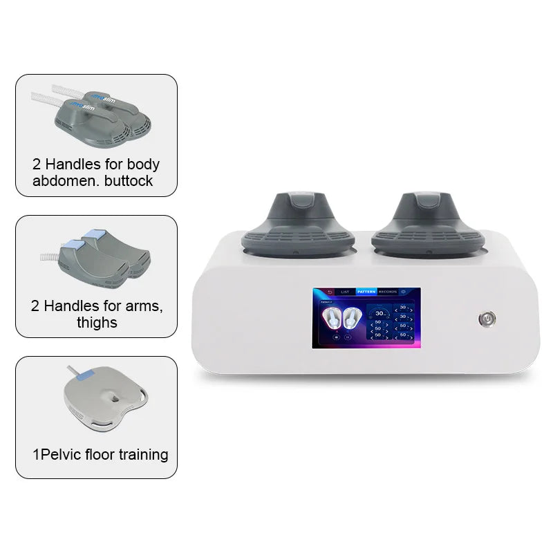 Myoslim 6500W Electromagnetic Muscle Stimulator & RF Body Sculpting – 5 handle RF