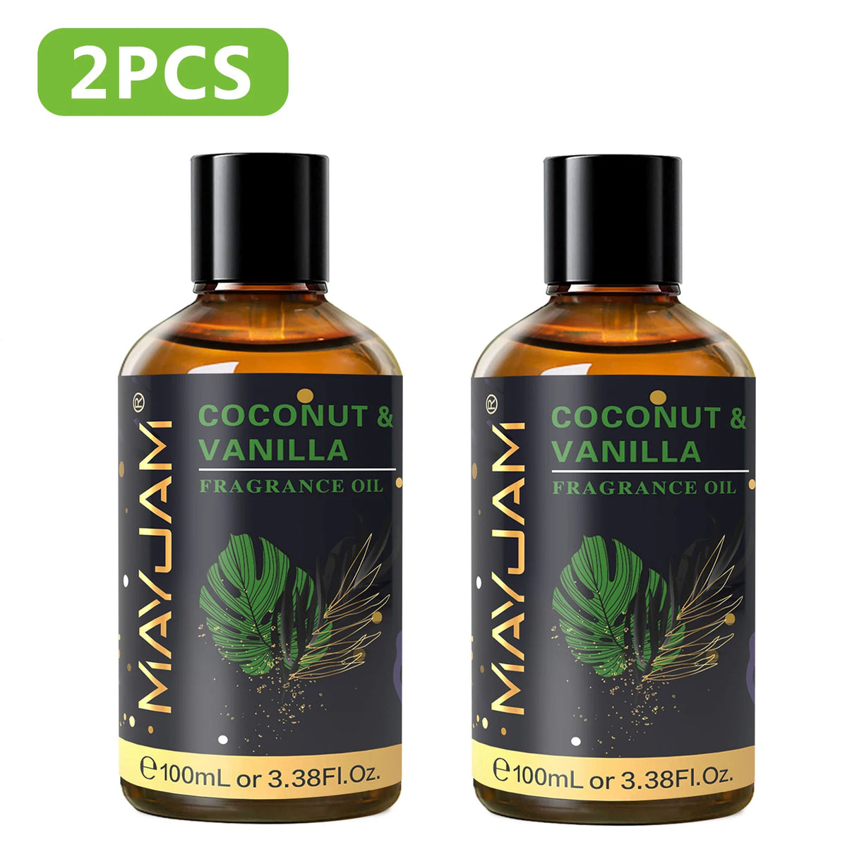 Mayjam 100ml Fragrance Oil for Aromatherapy and Candle Making – 2pcs Coconut Vanilla