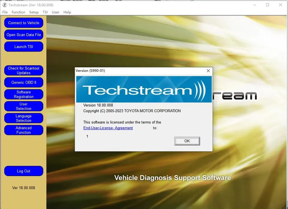 Software diagnostic tool main window.