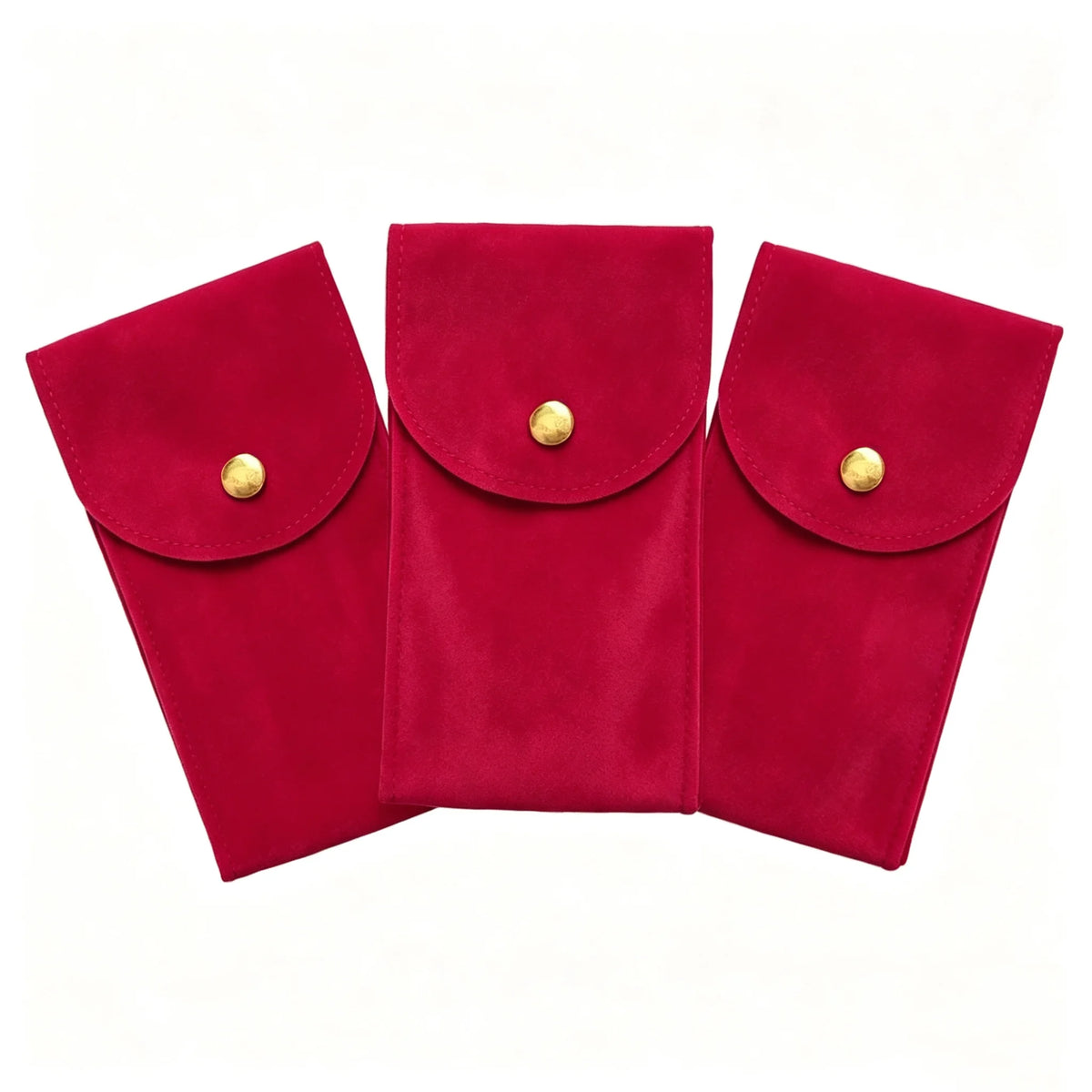 Embers Flannelette Watch Travel Storage Case, 13x7cm – 3Pcs-Red