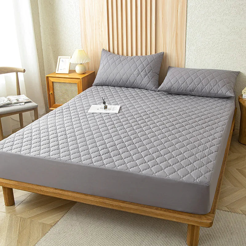 Waterproof Fitted Mattress Protector - 100% Waterproof Bed Cover – Gray