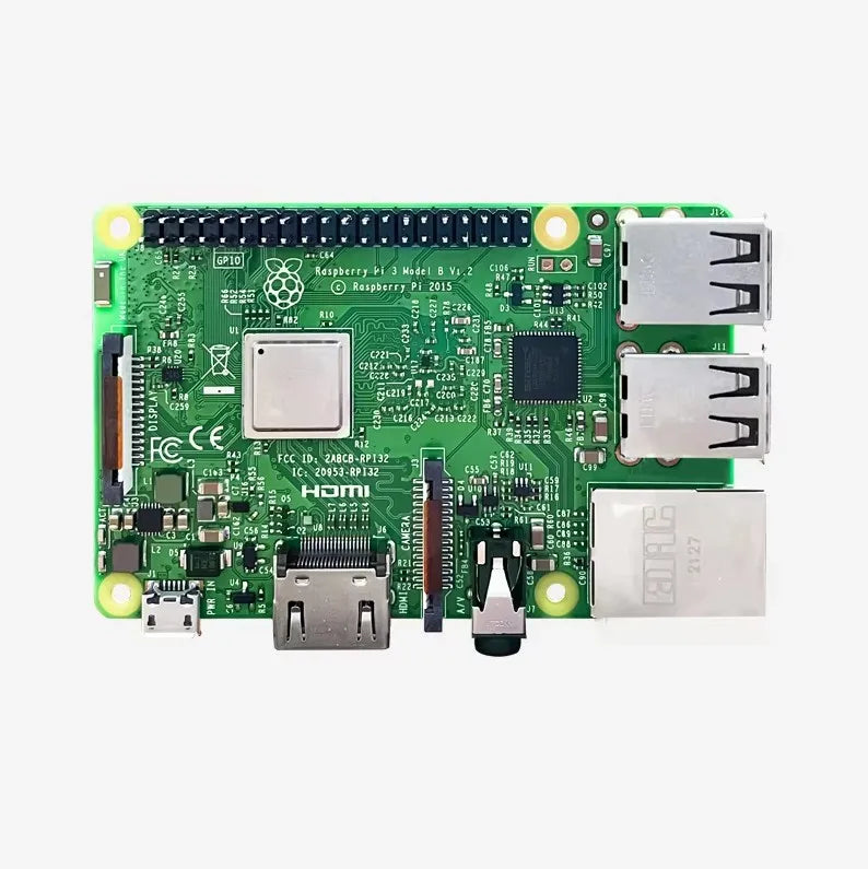 Top view of a single board computer with green PCB