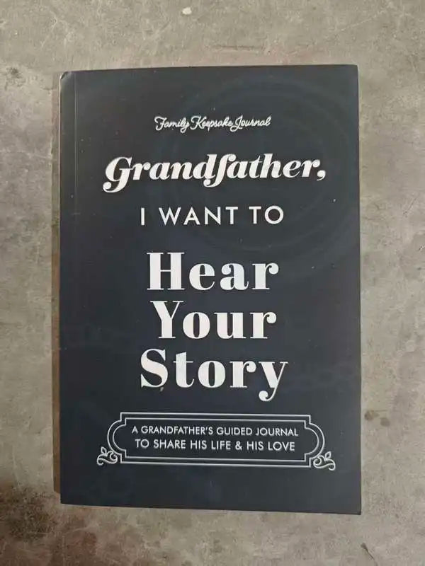 A grandfather's guided keepsake journal with a dark cover.