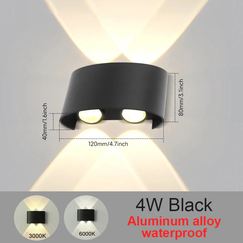 LED Wall Sconces 2W/4W/6W/8W/10W Modern Wall Light, Hardwired Aluminum Wall Lamp,Black Up Down Wall Mount Lights for Living – 4W Black