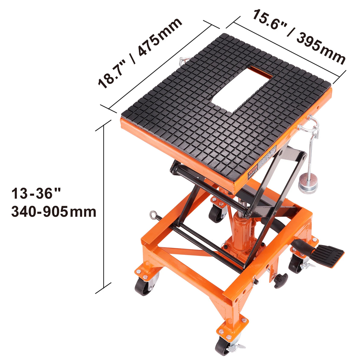 SucceBuy Motorcycle Scissor Lift Jack, 1100 lbs Capacity with Safety Pin – 350IBS