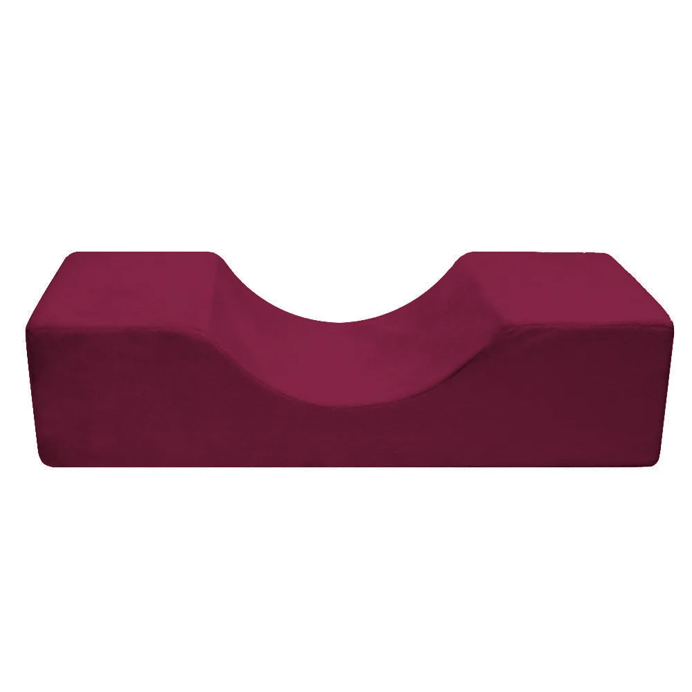 Memory Foam Eyelash Extension Pillow with Neck Support and Side Pockets – Red-Flannel