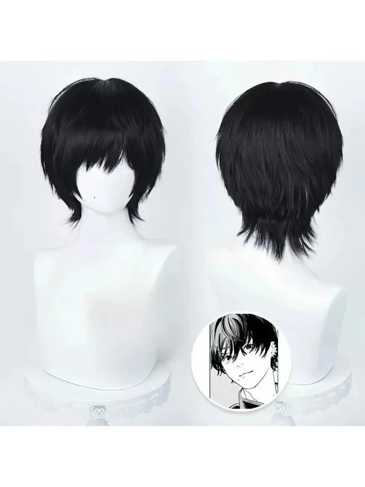 Chainsaw Man Yoshida Hirofumi Cosplay Wig, Short Black Heat-Resistant Fiber – #1