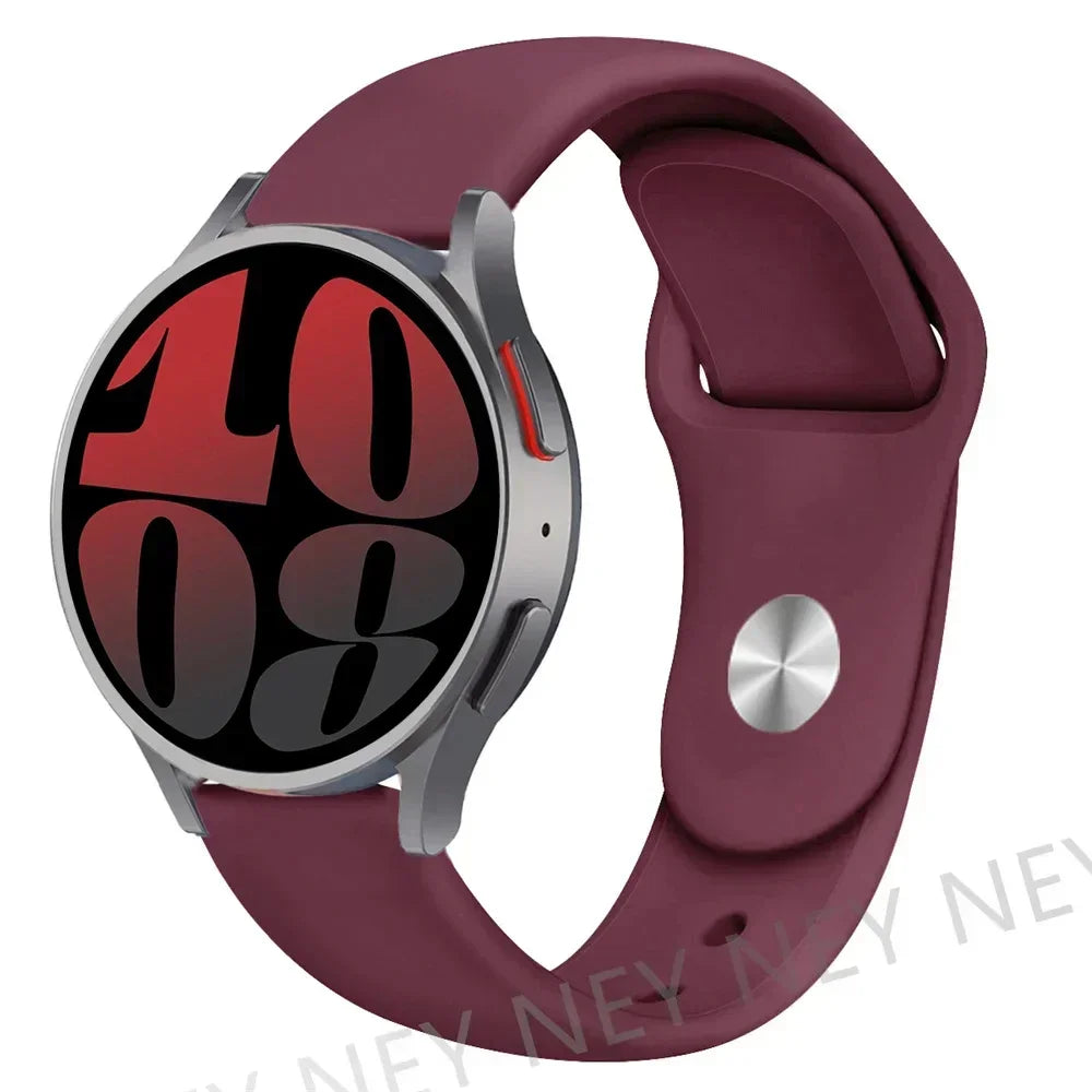 Silicone Sport Band for Samsung, Huawei, Amazfit & Garmin Smartwatches – Wine-red-18