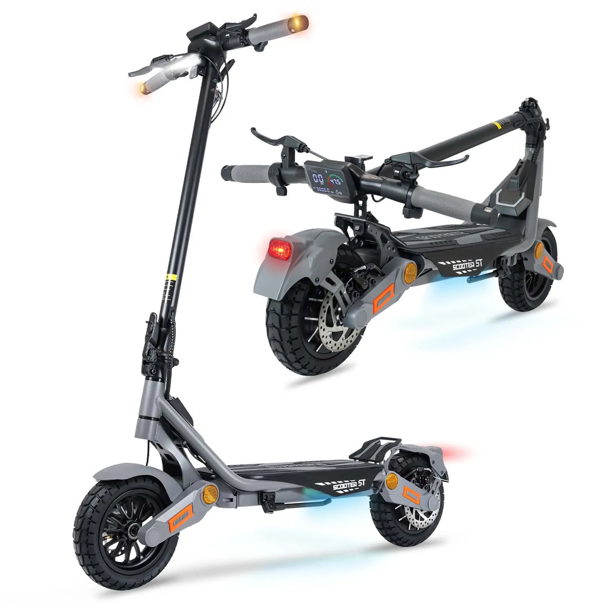 BIkydom Electric Scooter for Adults, 1200W Motor, 10-inch Off-Road Tires – 48V 15.6AH
