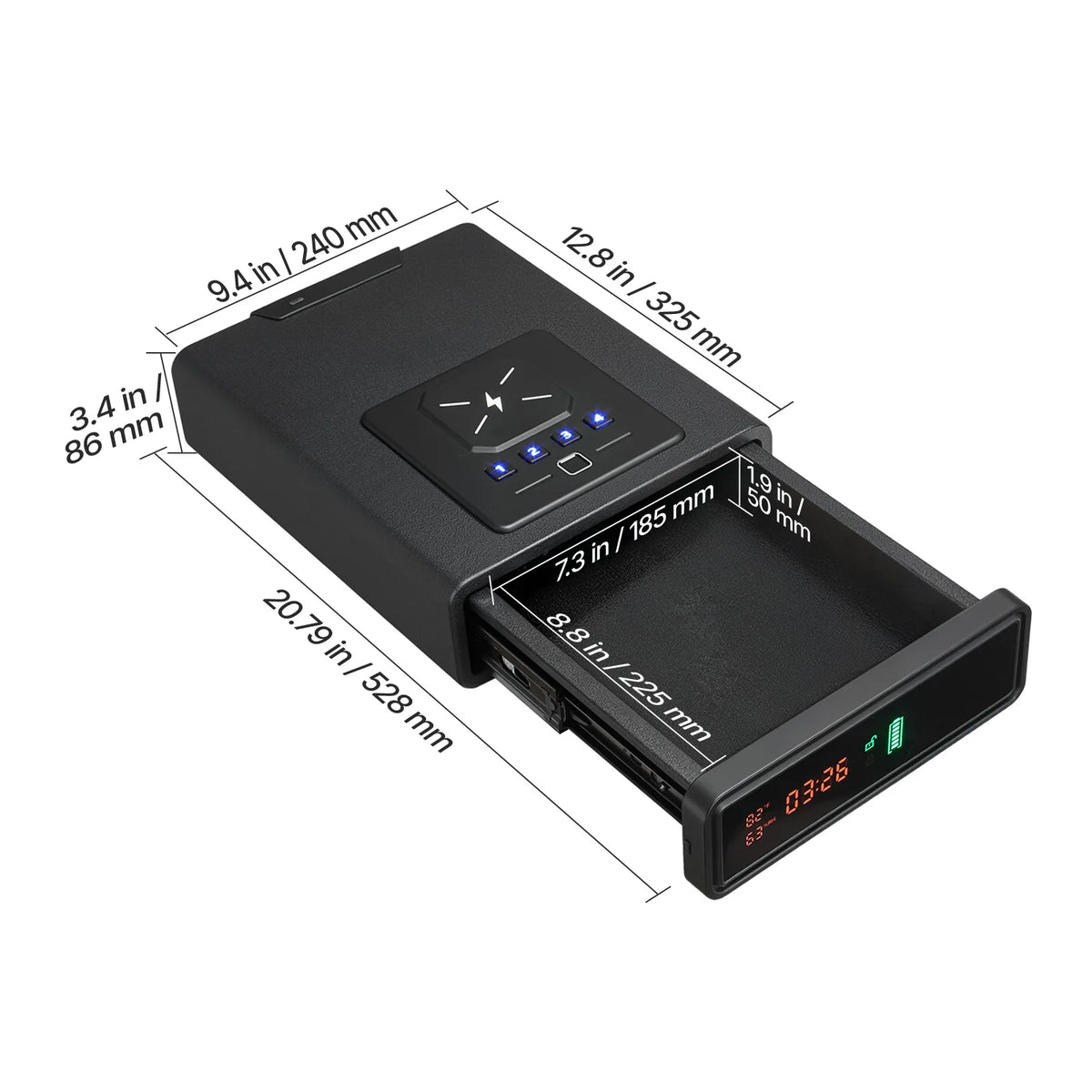 SucceBuy Handgun Safe with Fingerprint, Code, and Key Access – Drawer-Type