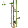 Height Adjustable Wooden Cat Tree with Large Hammock and Scratching Posts – AMT0249GN