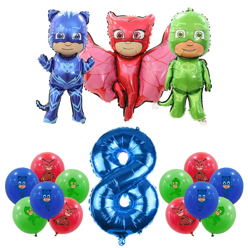 PJ Masks Birthday Party Decoration Balloon and Tableware Set – Balloon Set 8 -16pcs