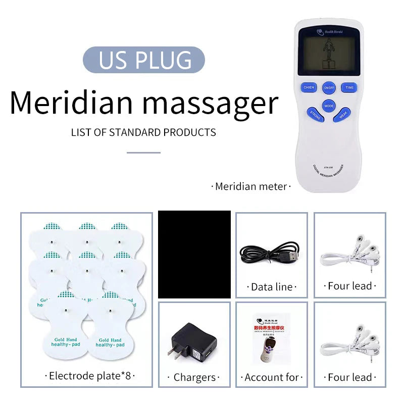 Dual-Channel TENS Muscle Stimulator with 8 Electrode Pads – Us Plug