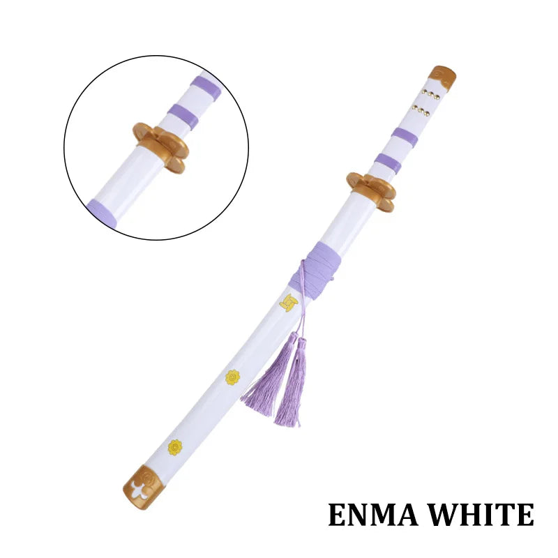 3-Piece Roronoa Zoro Katana Cosplay Set, 80 cm Bamboo Replica – Enma White