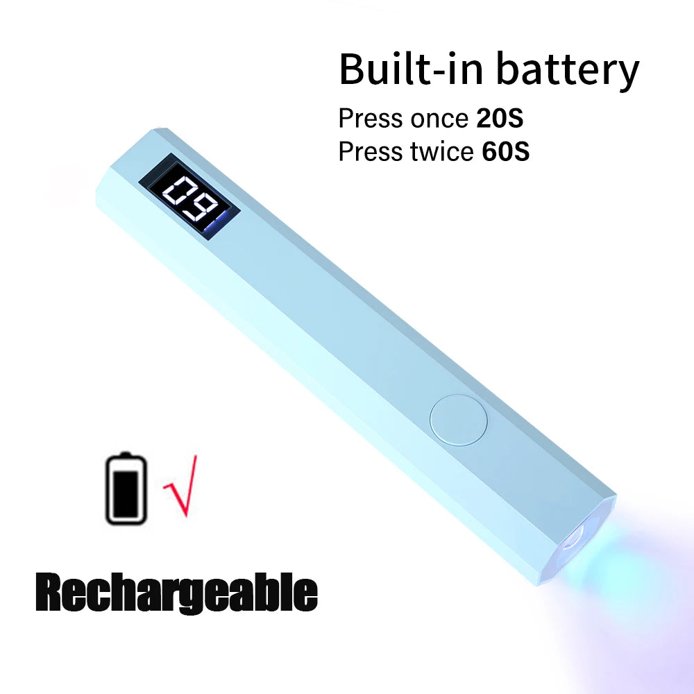 Rechargeable LED UV Nail Lamp with 12W Power and Adjustable Stand – Blue Without stand