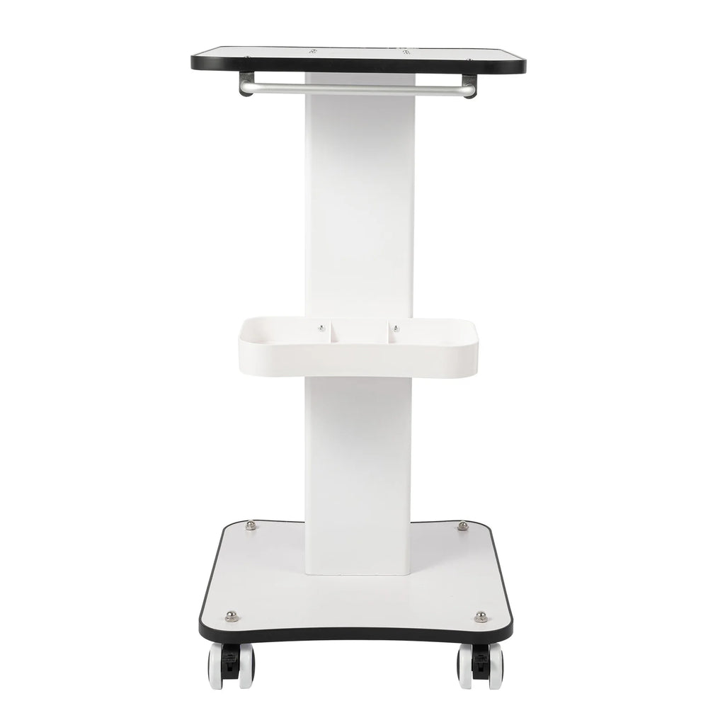 Beauty Trolley Cart for Salon, 33lbs Load Capacity, 4 Lockable Silent 360° Wheels, Multifunctional Beauty Trolley with Tray – White