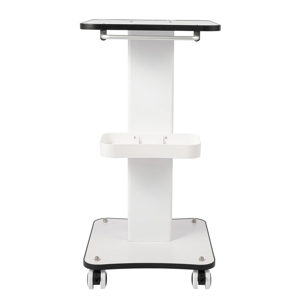 Beauty Trolley Cart for Salon, 33lbs Load Capacity, 4 Lockable Silent 360° Wheels, Multifunctional Beauty Trolley with Tray – White