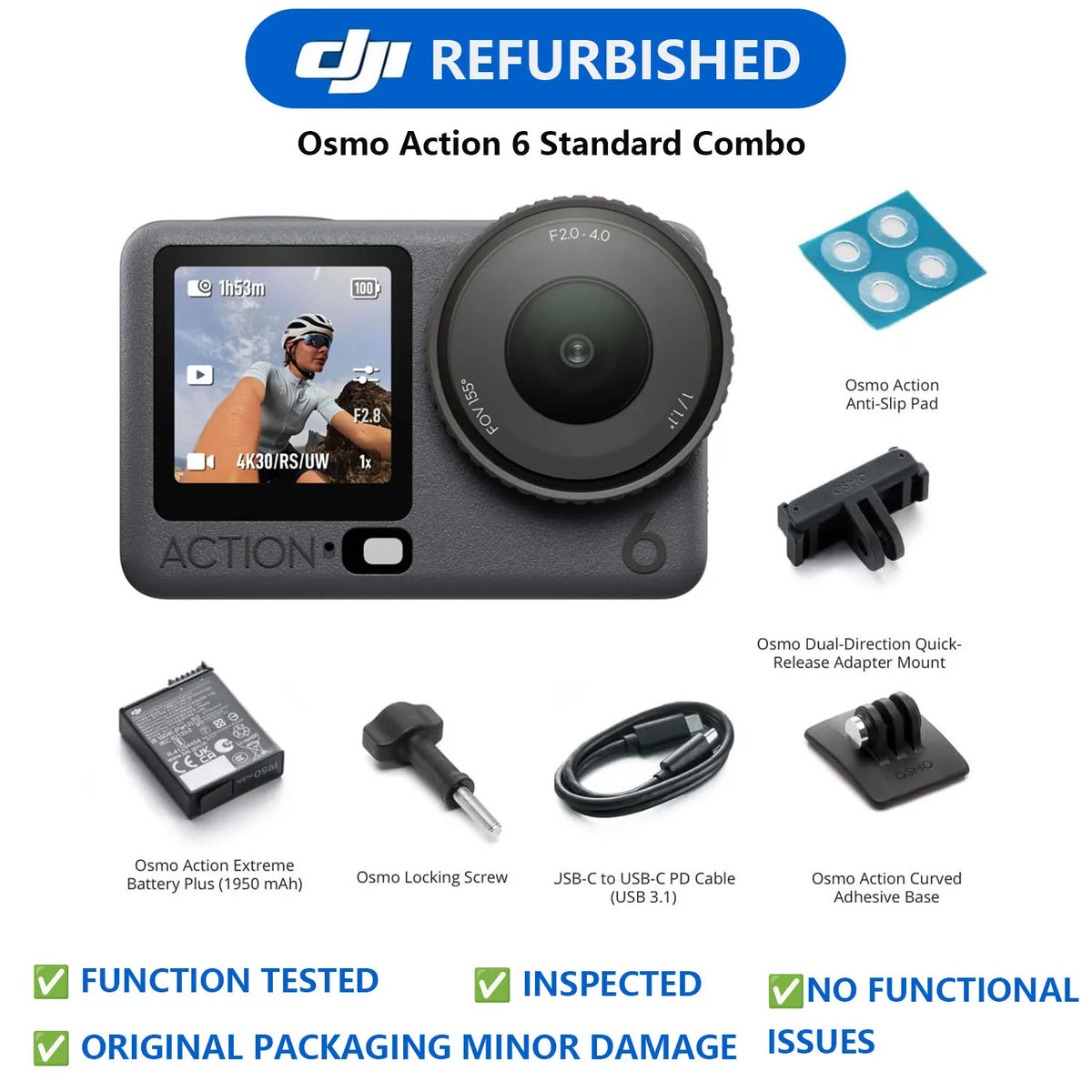 DJI Osmo Action 6 8K Camera with 1/1.1" Sensor and 4hr Battery – Used Standard Combo