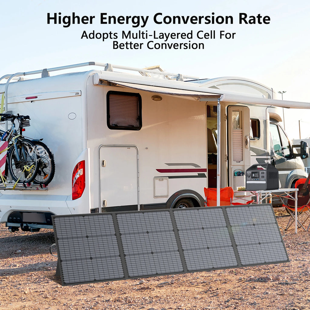 MHPOWOS 220W 40V Portable Solar Panel Waterproof Foldable Solar Panel Power Backup Solar Charger for Power Station RV Camping – view 6