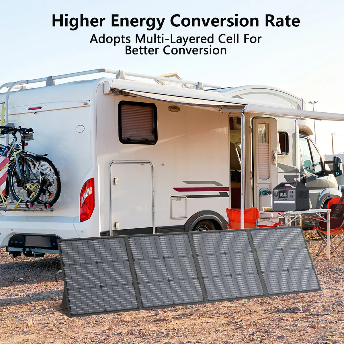 MHPOWOS 220W 40V Portable Solar Panel Waterproof Foldable Solar Panel Power Backup Solar Charger for Power Station RV Camping – view 6