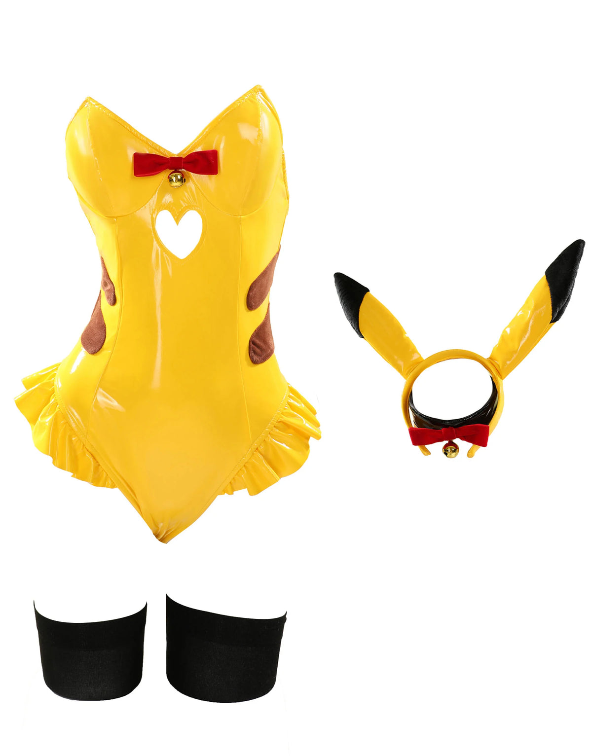 Mobbunny Yellow Bunny Girl Bodysuit Lingerie Set with Accessories – Yellow