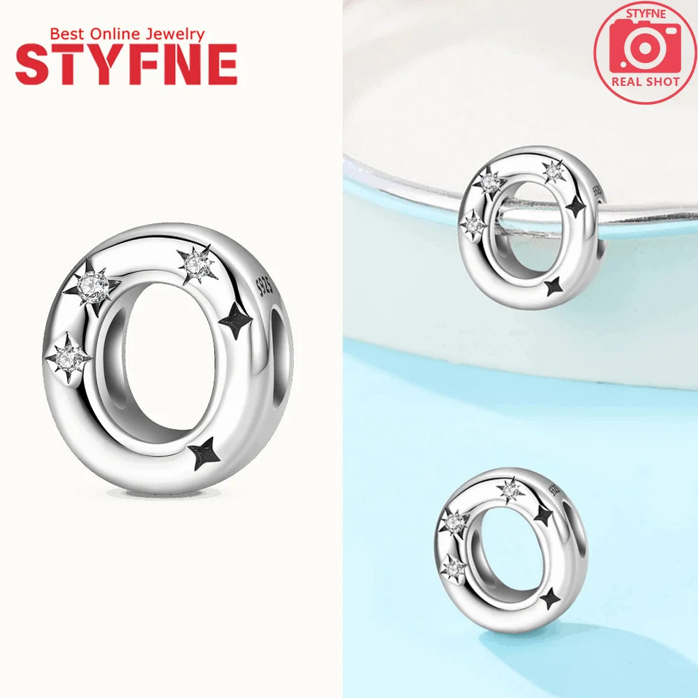 925 Silver Letter Charm with Zircon for Bracelet Jewelry Making – GYC1957-O