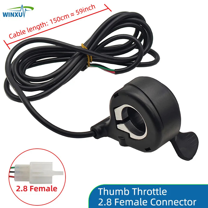 Electric Bicycle Thumb Throttle Speed Regulator, 12V-84V Universal – Throttle -2.8-Female