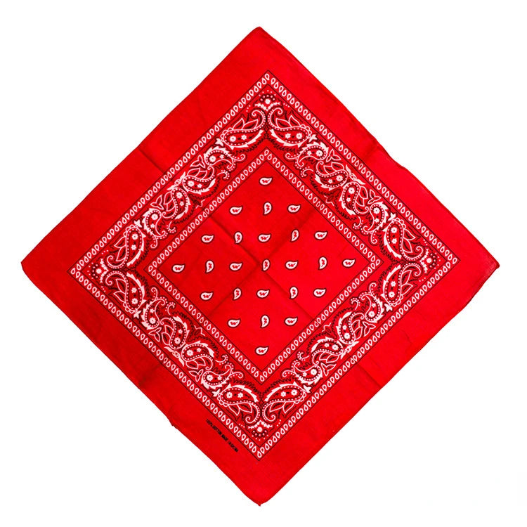 Paisley Bandana Head Square Scarf 55x55 cm – Red