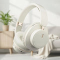 Stonego Bluetooth 5.3 Over-Ear Wireless Headphones, 24H Battery – Beige